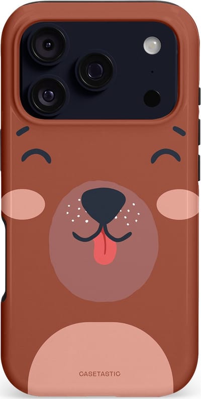 Casetastic hoesje geschikt voor Apple iPhone 17 Pro - MagSafe - Dubbellaagse bescherming - Knuffelkopjes beer - Fashion Case - Terracotta Taupe