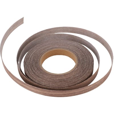 Houtfineer Randafwerking Zwart Walnoot Voorgelijmd Opstrijkbare Randafwerking Rol met Hittegevoelige Zelfklevende Flexibele Multiplex Tape voor Kast 1,9 cm B 15 m L