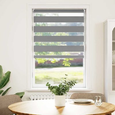 vidaXL - Zebra - rolgordijn - 50,9x100 - cm - stofbreedte - 46,7 - cm - grijs