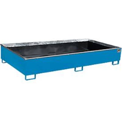 Bauer legbordbak RW 2700-3 PE, met PE inzet, L 2665 x B 1315 x H 440 mm, lichtblauw RAL 5012