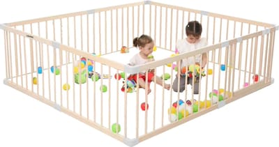 Houten Grondbox Baby met Deurtje - 140x200 cm - Kliksysteem