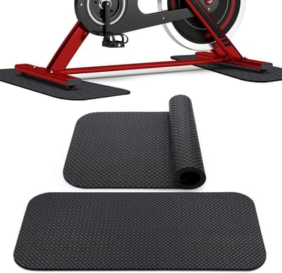 Vloerbeschermingsmat Set - Onderlegmat Fitnessapparaten - Bescherming Vloer - Geluidsisolerend - 2 stuks 28 x 70 cm - Zwart