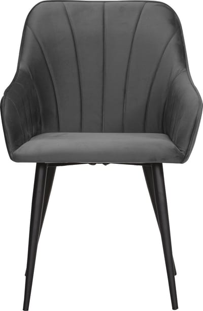 Soof&Tess - Set van 6 - Ferrara Eetkamerstoel - Grijs - Fluweel - Velvet - Industrieel - Met armleuning - Easy Clean Stoffen - Hoge Kwaliteit