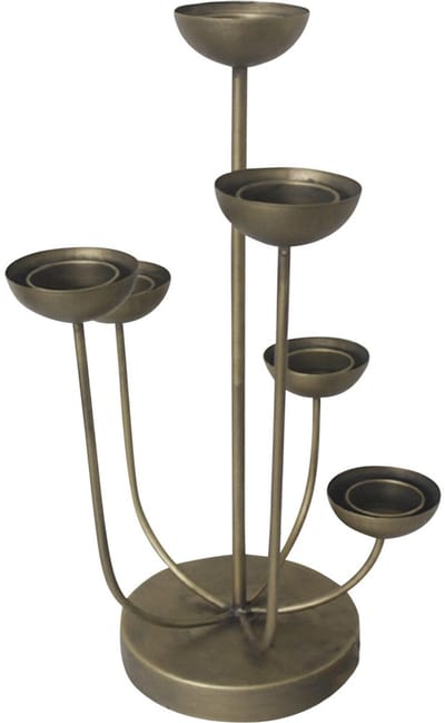 Lesli Living - Kaarshouder Mira - Goud - 22,5x23,5x45,5cm