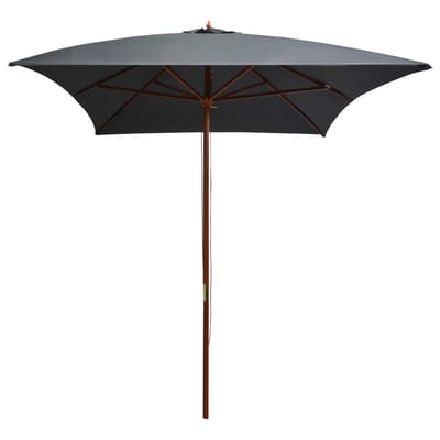 vidaXL - Parasol - met - houten - paal - 200x300 - cm - antraciet
