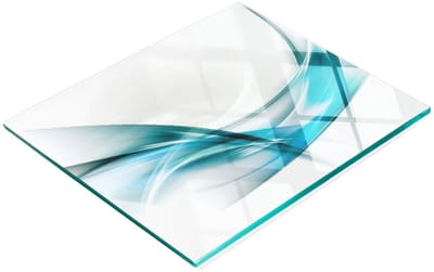 Decoratieve snijplank van gehard glas met abstracte lijnen, 60x52 cm