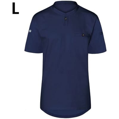(6 stuks) KARLOWSKY Korte Mouw Heren Werkshirt Performance - Marineblauw - maat: L Blauw