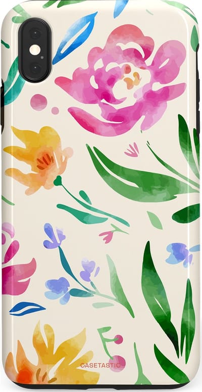 Casetastic Hoesje Geschikt voor Apple iPhone Xs Max - Stijlvolle Beschermende Duo-layer Case - Waterflora