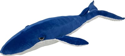 Nature Planet Pluche blauwe vinvis - walvis knuffel - 95 cm - walvissen knuffels