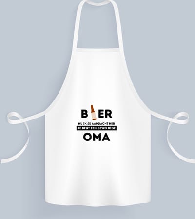 Akyol - bier, nu ik je aandacht heb je bent een geweldige oma Keukenschort - Oma - de beste oma - verjaardagscadeau - verjaardag - cadeau - cadeautje voor oma - oma artikelen - kado - geschenk - gift - 82 bij 71 cm
