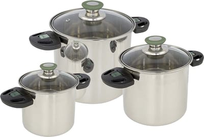 Bo-Camp - Pannenset - Elegance Compact 3 - 3-Delig - RVS