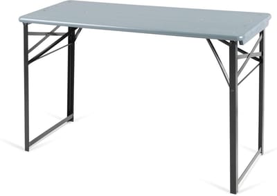Tuintafel set - Biertafel set - Gezellig buiten zitten - Inklapbaar en draagbaar - 119 cm lengte - Grijs