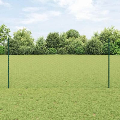 vidaXL - zeshoekig - gaasgek - met - palen - 10 - x - 1,2 - m - PVC-Coated - Staal - Groen