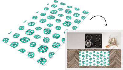 Keukenloper - Loper keuken - Kreeft - Astrologie - Zodiac - Design - 120x60 cm - Keukenloper vinyl