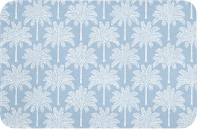 WC mat 60x40 cm - Antislip - Palmboom - Modern - Blauw - Toiletmat - Vloermat - Douchemat - Toilet tapijt - Toiletmatten