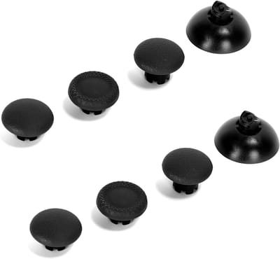 8 Stuks Zwarte Siliconen Anti-slip Thumb Grip Caps voor Game Controllers - Geschikt voor PS4, PS5 en Xbox Series X