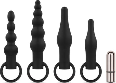 Anaal Plug Set Met Bullet Vibrator - Zwart