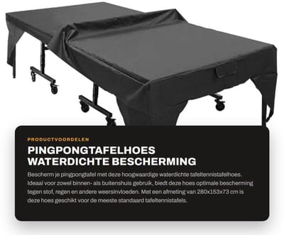 Dailygoods- Pingpongtafelhoes Waterdicht - Beschermhoes - Tafeltennistafelhoes - Opbergtas - Stofdicht - Afmeting 280x153x73cm - Tuinmeubelhoes