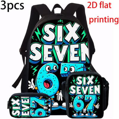 1/2/3/4/5 stuks Cartoon Nummer 67 Patroon Rugzak Set Lichtgewicht Grote Capaciteit Schooltas met Reistas Kinderen Perfect Cadeau