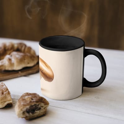 Magische Mok - Foto op Warmte Mokken - Koffiemok - Champignons - Zacht - Beige - Magic Mok - Beker - 350 ML - Theemok