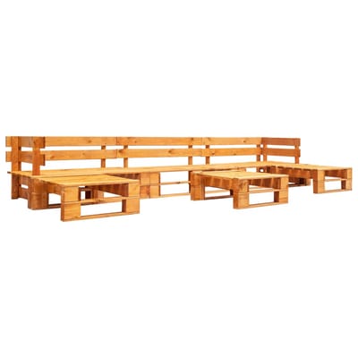vidaXL - 6-delige - Loungeset - pallet - hout - honingbruin