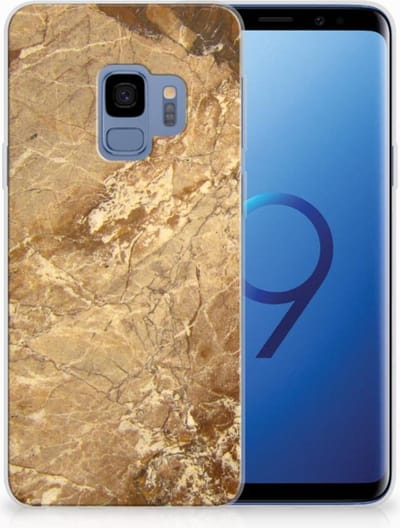 Samsung Galaxy S9 TPU Siliconen Hoesje Marmer Creme