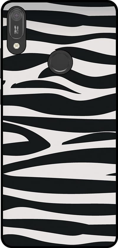 Smartphonica Telefoonhoesje Geschikt voor Huawei Y6 (2019) met zebra opdruk - TPU backcover case zebra design - Zwart Wit geschikt voor Huawei Y6 (2019)