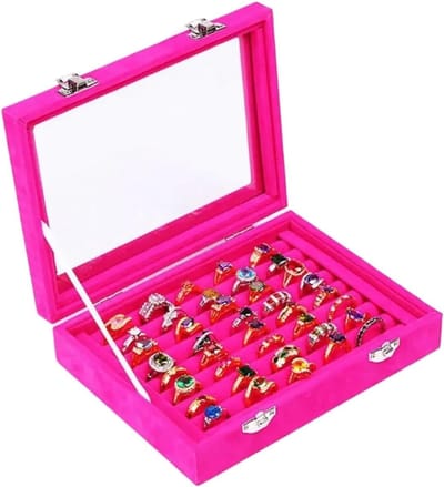 Opbergdoos Sieraden - Organizer Doos - Ringen Houden - Meerdere Vakken - 20 cm Lengte - Zwart
