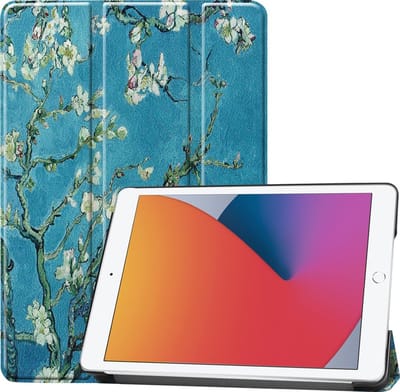 Hoesje - Geschikt voor Apple iPad 8 (2020) - 10.2 inch - 8e Generatie - Dun & Stevig - Hardcover Book Case - Trifold Bookcase Hoes - Hard Cover - Tablethoes - Bloesem