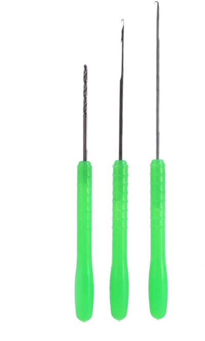 Dailygoods- Visaas Gereedschapsset - Aas Naald Koolstofstaal - Boornaald - Stringernaald - Antislip Handvat - Schokbestendig - Visgereedschap