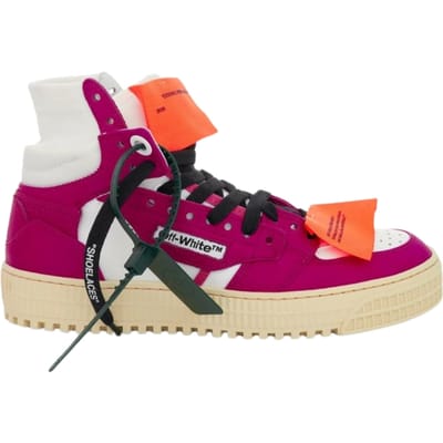 Gebroken witte Off Court 3.0 Fuchsia hoge leren sneakers