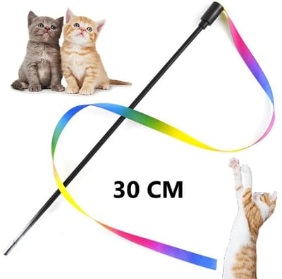 Interactief Kattenspeeltje Met Schattige Regenboog Lint I Kat Speelgoed I Kattenspeeltjes I 30 Cm