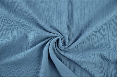 10 meter double gauze - Staalblauw - 100% katoen