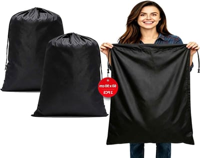 Ruime Reistas voor Wasgoed - 2-delige Set, 60 x 90 cm, Ideaal voor Vakanties en Camping, 120 Liters, Zwart