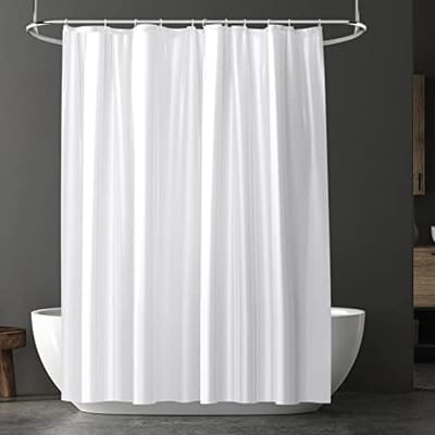 Douchegordijn Anti-Schimmel - PEVA Waterdicht Badgordijn 180x180 cm - Schimmelwerend Douchegordijn Met 12 Haken - Wit Badkamergordijn Met Roestvrije Metalen Oogjes