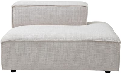 Vente-unique Chaise longue rechts in beige chenillestof RUZOLO