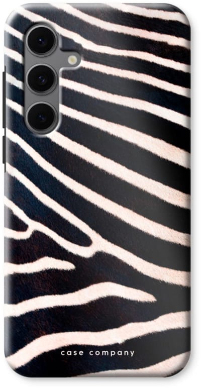 Case Company® - Hoesje geschikt voor Samsung Galaxy S24 FE hoesje - Zebra - Tough Case - Maximale Bescherming alle Kanten en Schermrand