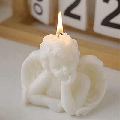 Aesthetic Witte Engel Kaarsen - Set van 2 - Geurige Soja Kaarsen voor Huisdecoratie, Badkamer, Slaapkamer en Bruiloft