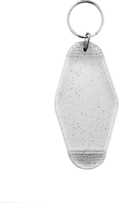 CombiCraft Blanco Hunter hotel sleutelhanger 45x88mm transparant glitter - 5 stuks