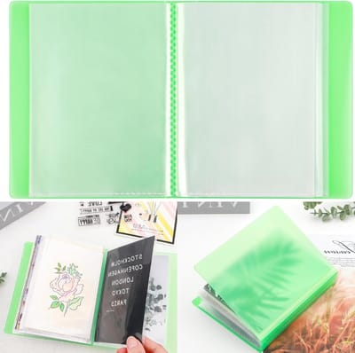 Opbergmap Foto's - Album Organizer - Knutselmateriaal Opbergen - Transparant PVC Materiaal - 40 Pagina's - Groen