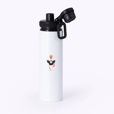 Hacebo® - Struisvogel waterfles met draaidop zwart - Vogels - Dieren liefhebbers - Loopvogel - dieren - water fles - 850ML