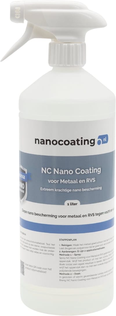 NC Nano Coating voor Metaal en RVS - Beschermende nano coating - Water- en vuilafstotend - tot 50m2