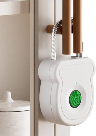Slimme Vingerafdruk - Sleutelloos slot - Bagage Beveiligen - Waterdicht Oplaadbaar - 7.3x4x1.6cm - Wit