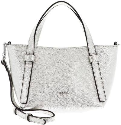 abro handtas schoudertas Leather Shimmer COSMO Mini Handbag White / Whitegold zilverkleurig