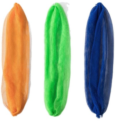 3-delige badnetjeset - Badnetje voor lichaamsscrub - Badnetje voor rugscrub - Geschikt voor douchen en spabehandelingen - Elastische badhanddoek