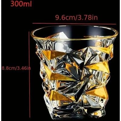 Luxe Whiskeyglas Met Gouden Lijn Luxe Kristallen Glazen Geschilderd Briljant Multifunctioneel Wijnglas Bier Cocktail Tumbler 250-350ml