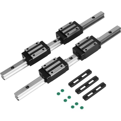2 stuks HG15-300mm Gietijzeren Lineaire Leidingspoor met 4 stuks HGH15 Lineaire Lager Glijblok Zwart