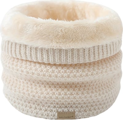 Livano Nekwarmer - Dames - Fleece - Motor - Bandana - Masker - Colsjaal - Sjaal - Gewatteerd - Skiën - Warm - Wit