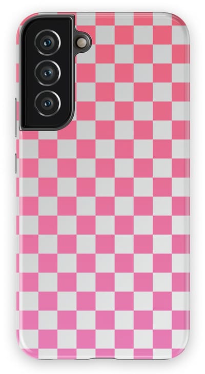 Design Hoesje Samsung Galaxy S22 Plus | Geschikt Voor Mag | Tiny Squares Checkered Print | Backcover Samsung Galaxy S22 Plus Pink Pop Grid