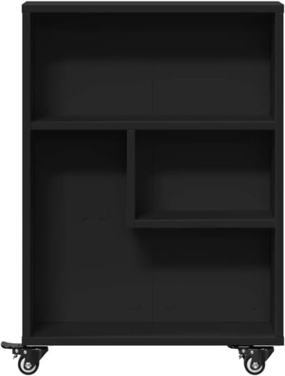 Rolwagen met 3 Niveaus - Smalle Opberger - Ruimte Besparen - Vergrendelbare Wielen - 48x13x68 cm - Zwart